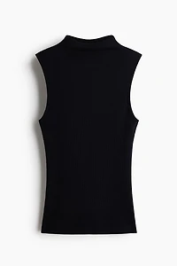 Silk-Blend Mock Turtleneck Top