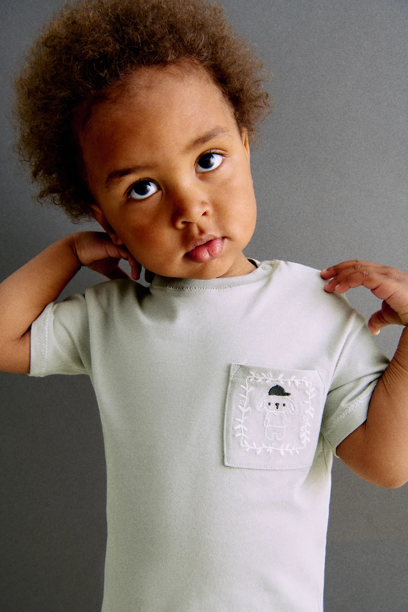 Embroidered-Detail Cotton T-Shirt