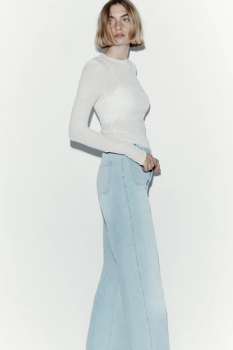 Jean large taille haute
