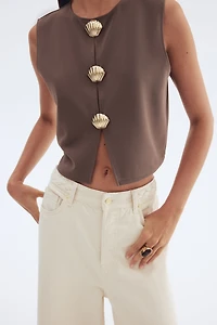 Button-Decorated Top
