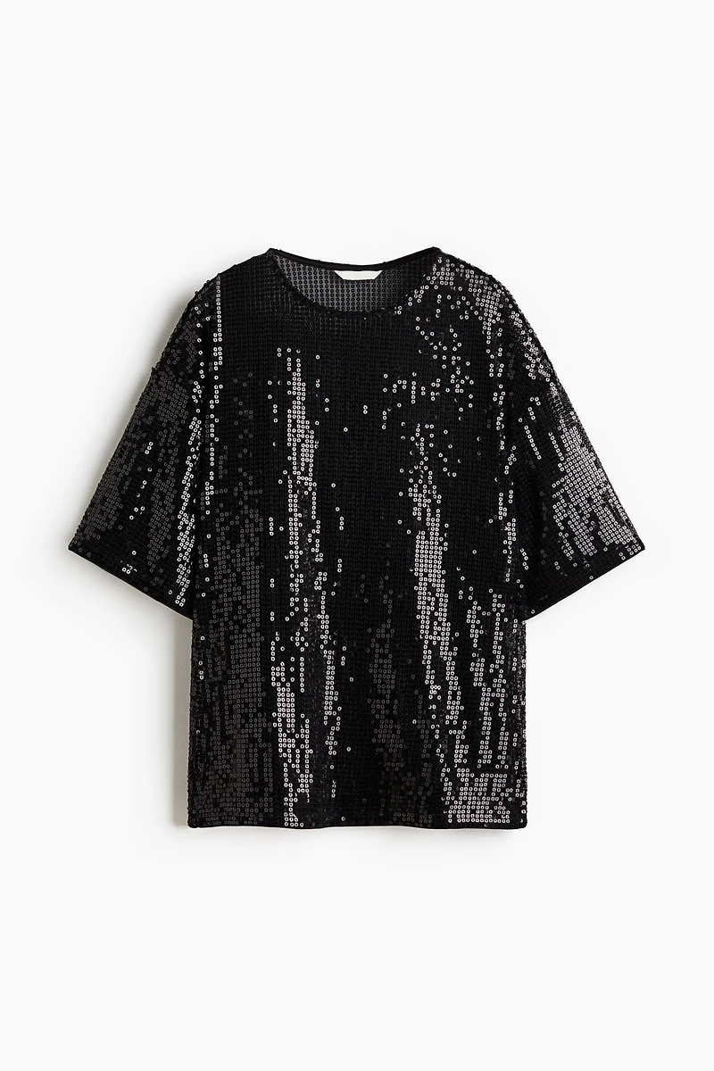 Oversized Sequined Top
