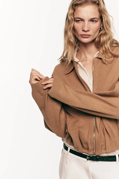 Oversized Cardigan with Zipper