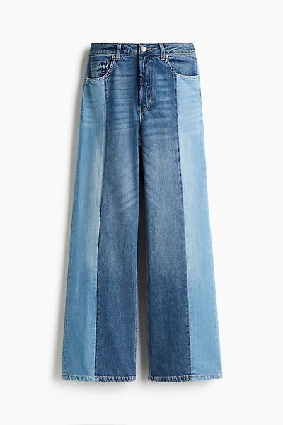 Two-Tone Wide Ultra High Jeans