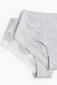 2-Pack Lace-Trimmed Cotton Hipster Briefs