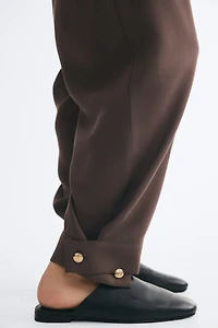 Modal-Blend Barrel-Leg Pants