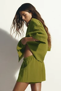 Shorts with Eyelet Embroidery
