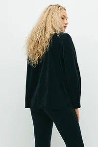 MAMA Ribbed Velour Shirt