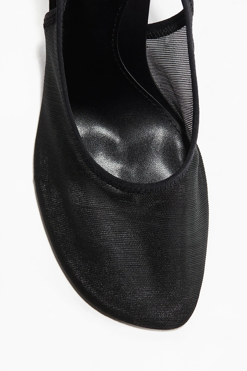 Mesh Slingback Pumps