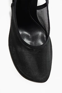 Mesh Slingback Pumps