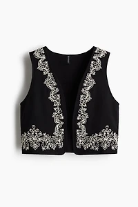Veste sans manches brodée