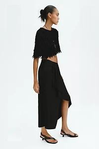 Draped-Panel Asymmetric Skirt