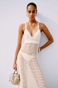 Crochet-Look Maxi Dress