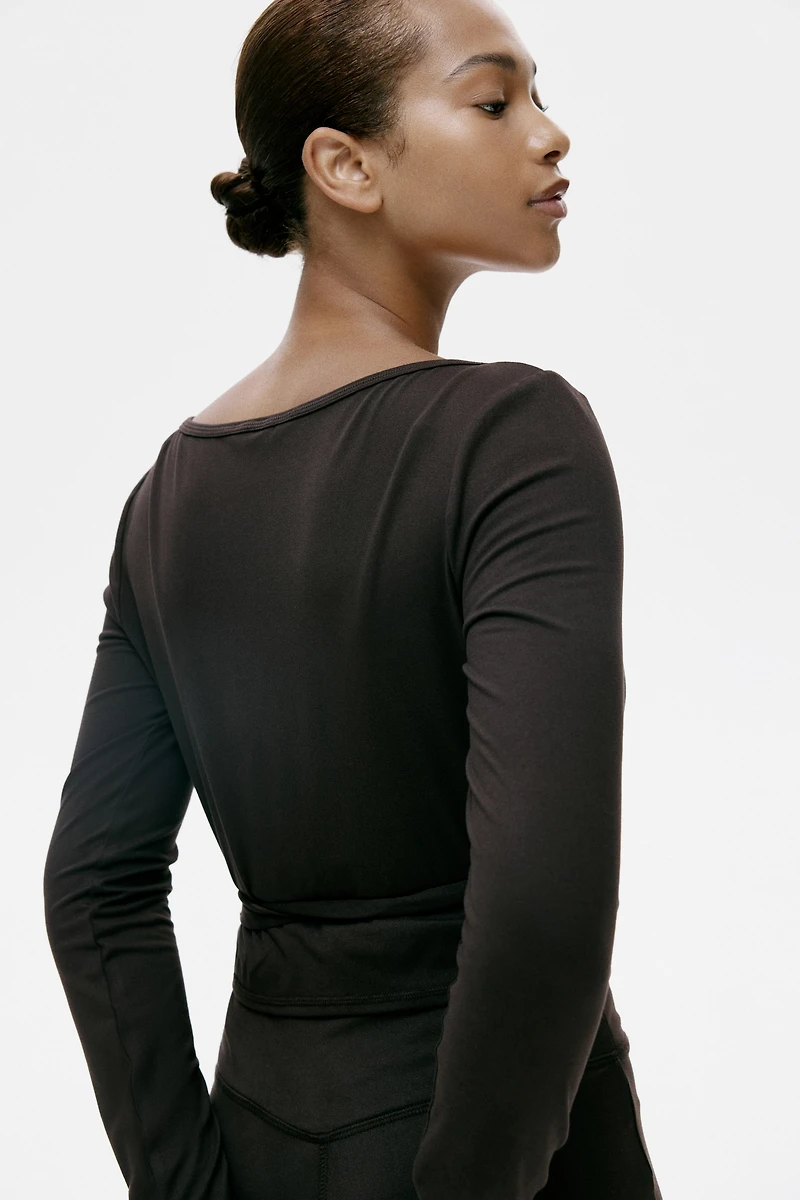 Brushed Jersey Wrap Top