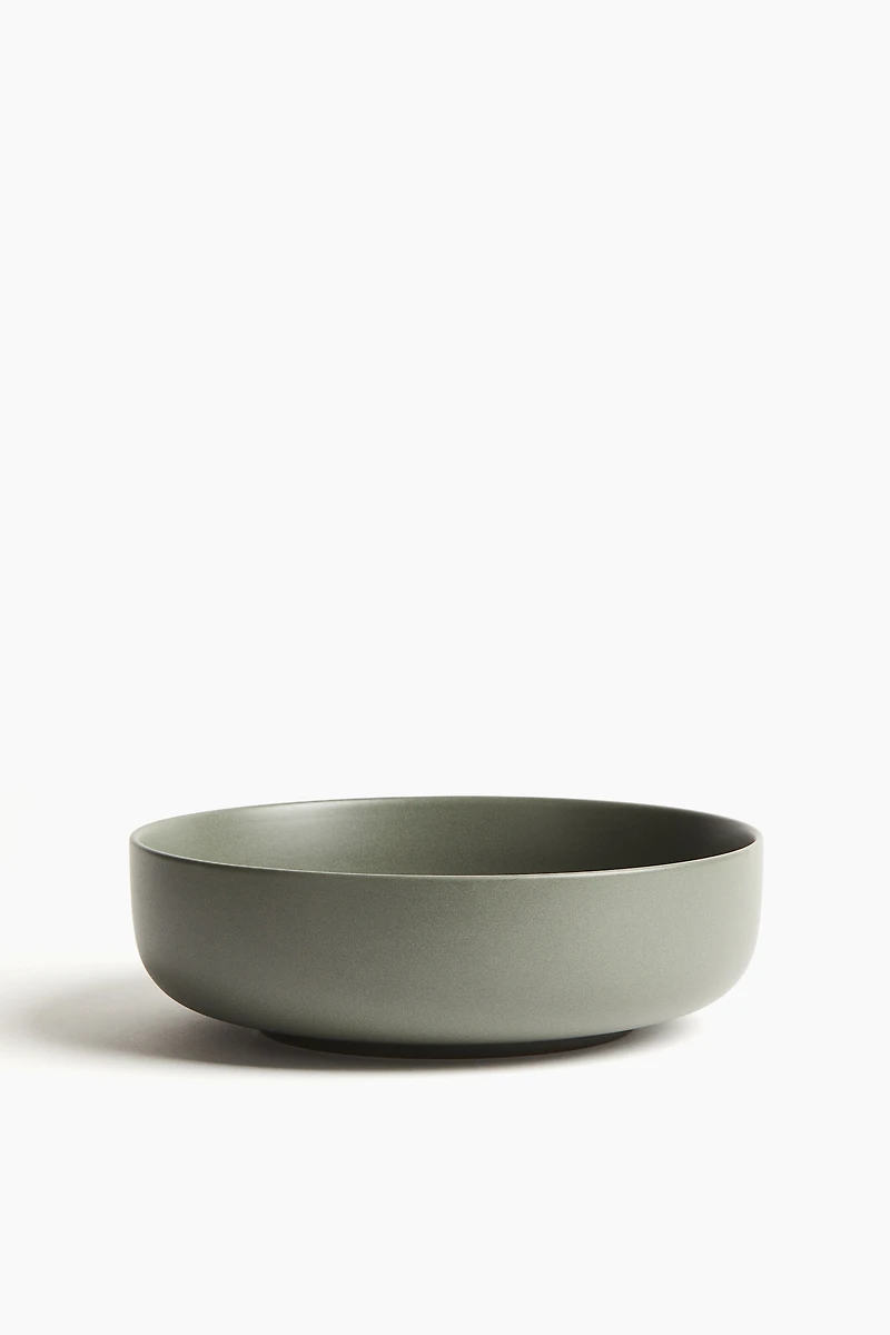 Reactive-Glaze Stoneware Serving Bowl