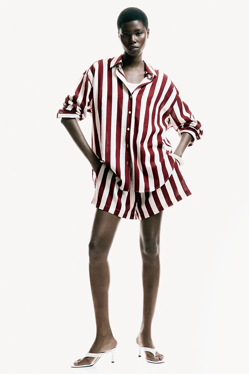 Oversized Linen-Blend Shirt