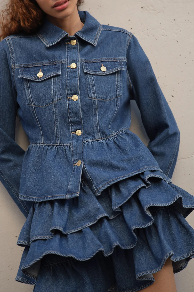 Denim Peplum Jacket