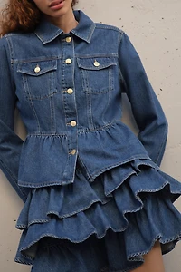 Denim Peplum Jacket