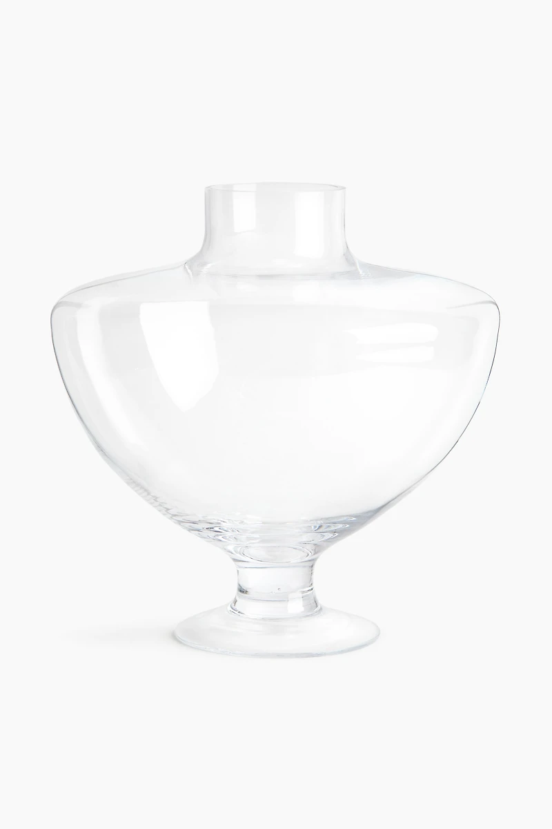 Grand vase en verre sur pied