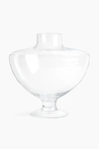 Grand vase en verre sur pied