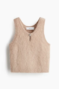 Cropped Alpaca-Blend Tank Top
