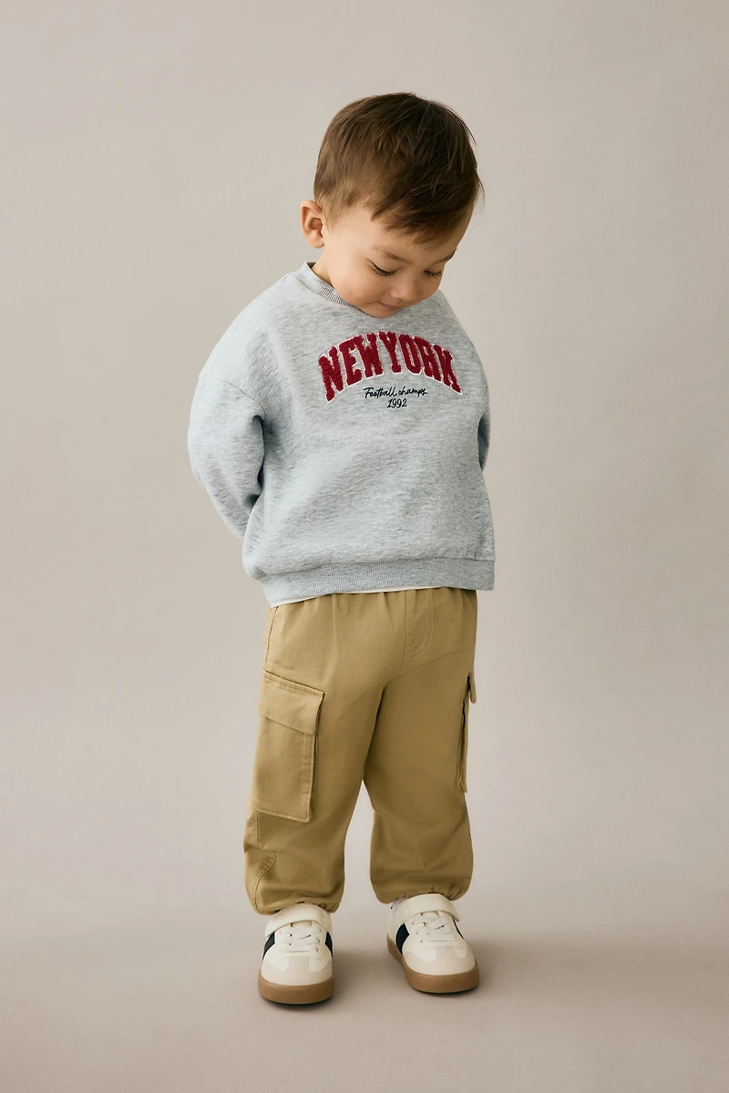 Motif-Detail Brushed-Inside Sweatshirt