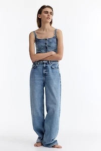 Haut à boutons en denim