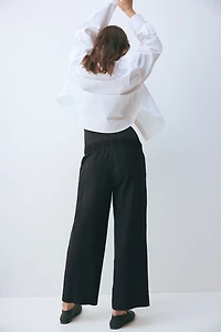 MAMA Linen-Blend Drawstring Pants