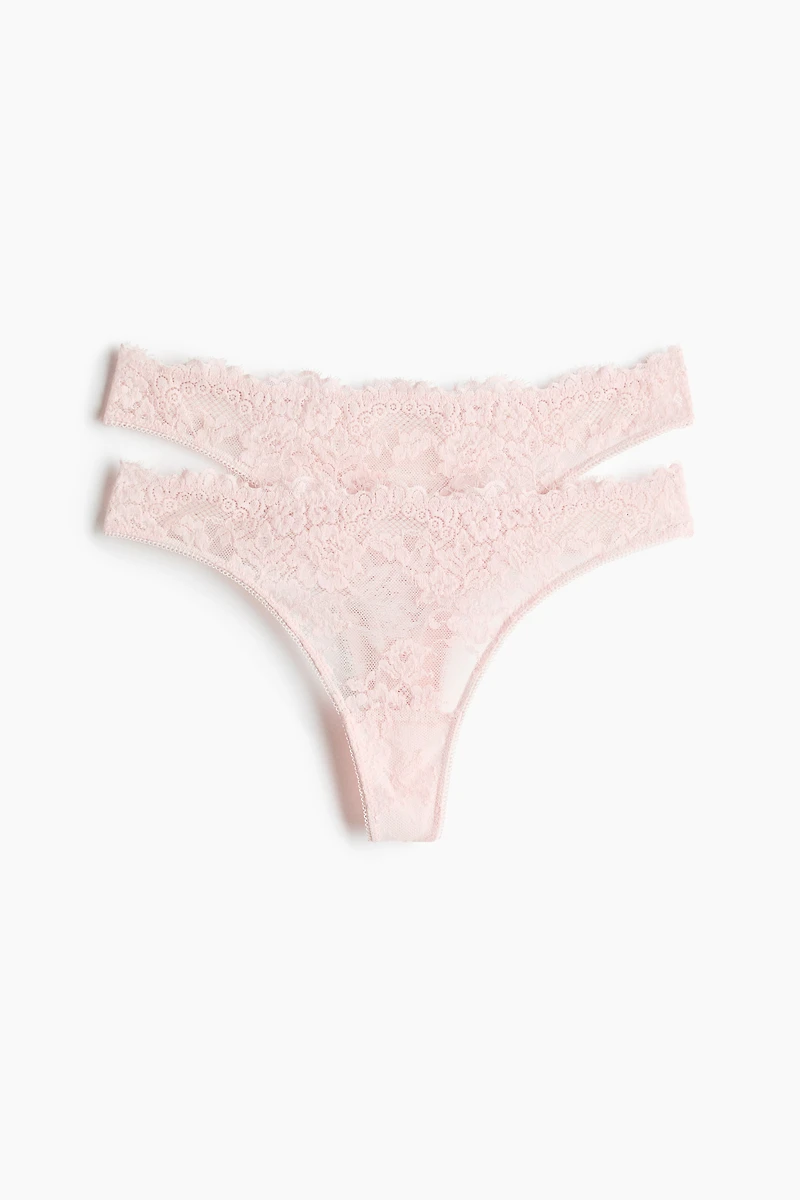 2-Pack Lace Thong Briefs