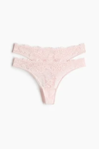 2-Pack Lace Thong Briefs