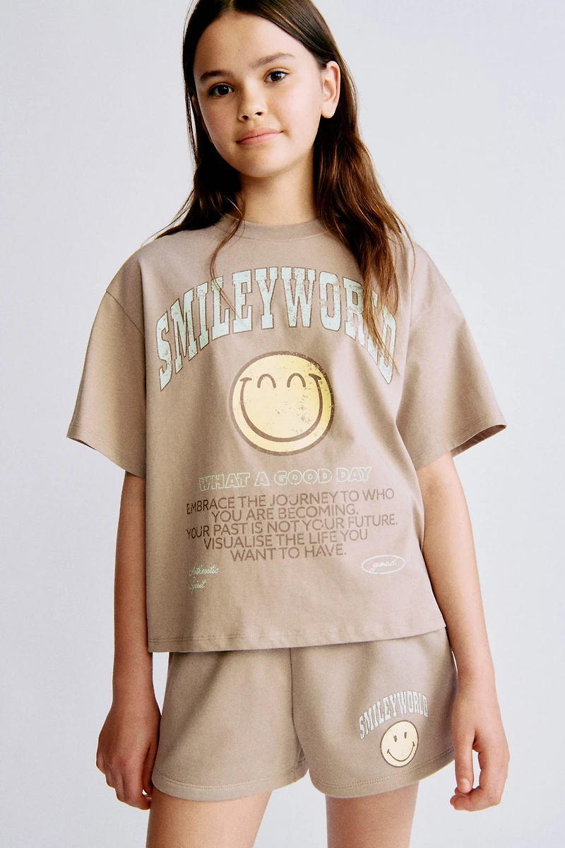 T-shirt en coton imprimé