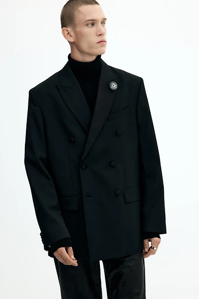 Relaxed-Fit Wool-Blend Tuxedo Jacket