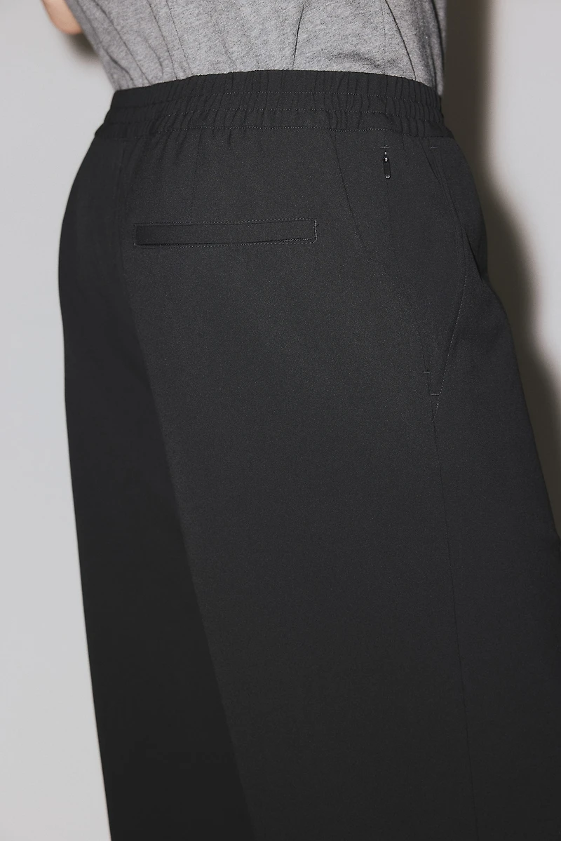 Four-Way Stretch Wide-Cut Pull-On Pants