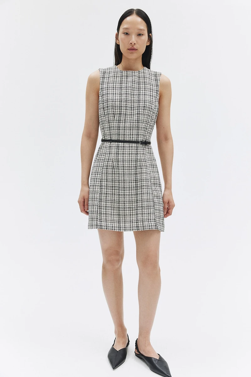 Belted Bouclé Dress