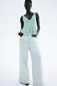 Flounced Sleeveless Top