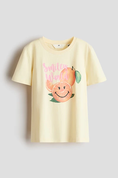 Cotton T-Shirt with Printed Motif
