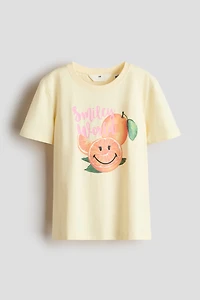 Cotton T-Shirt with Printed Motif