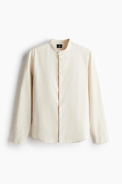 Regular-Fit Linen-Blend Shirt