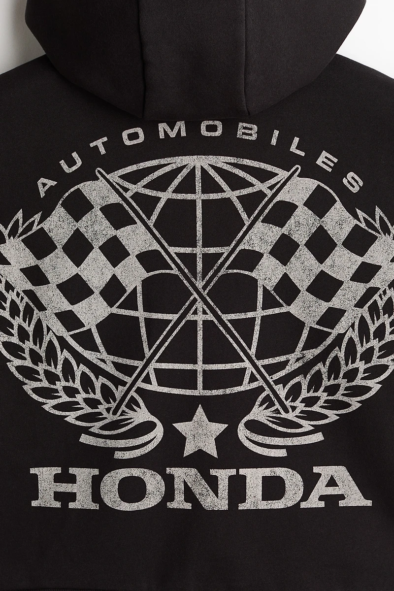 Oversized Printed Hooded Jacket