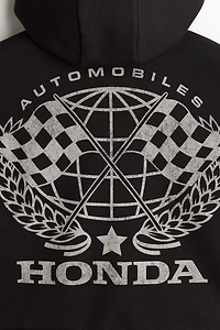 Oversized Printed Hooded Jacket