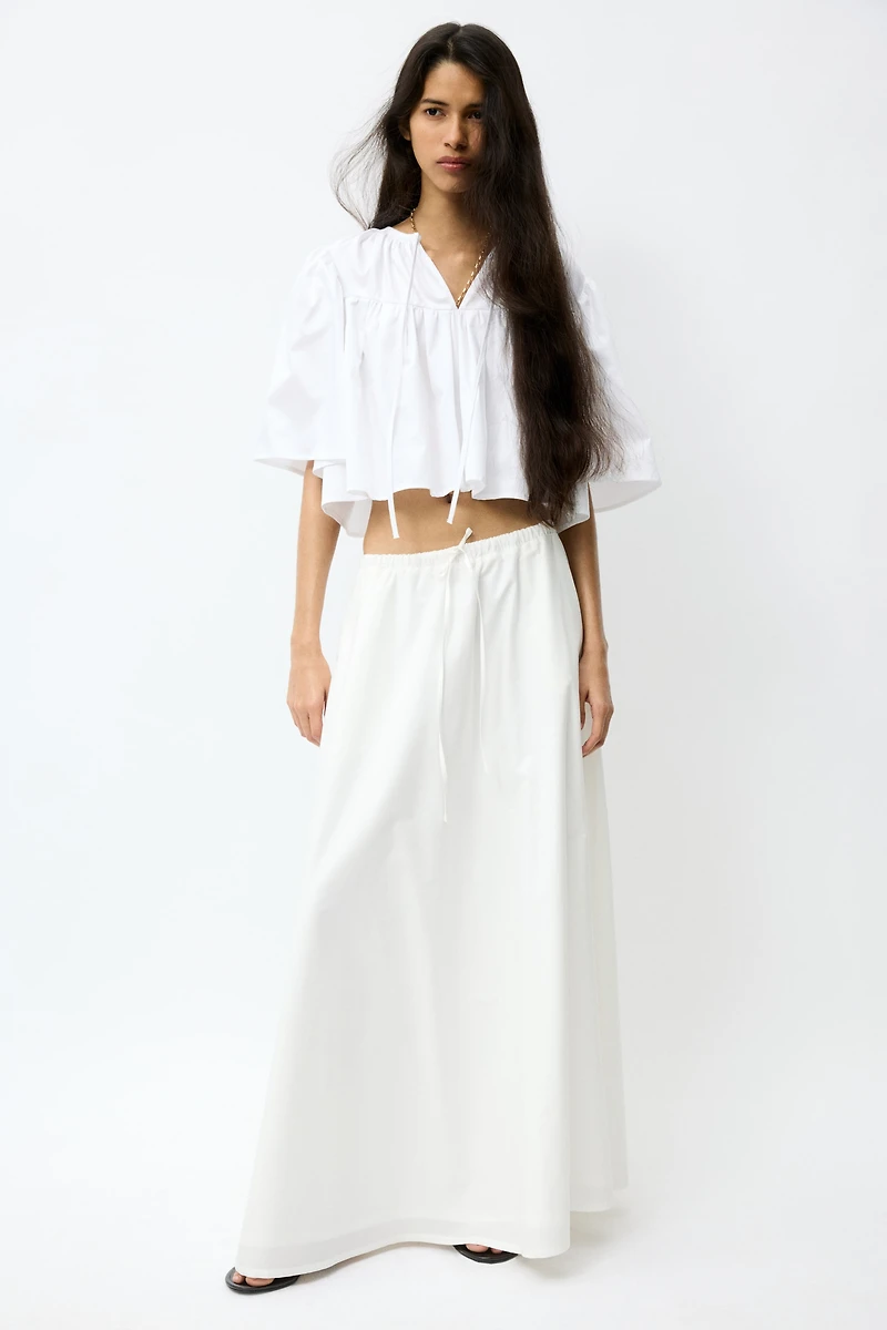 Jupe maxi en popeline de coton