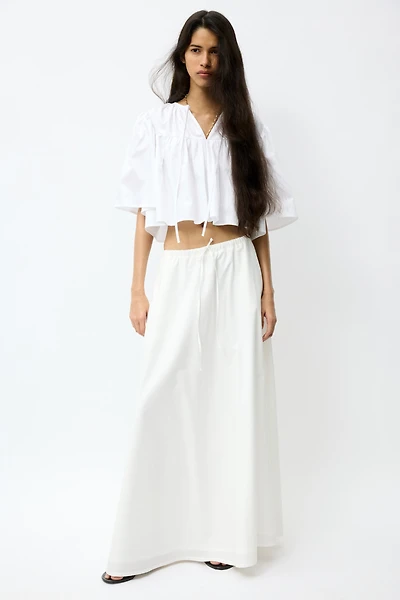 Cotton Poplin Maxi Skirt