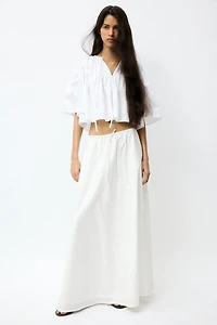 Jupe maxi en popeline de coton