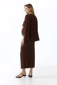MAMA Draped Cape-Detail Dress