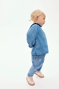 Scalloped Denim Blouse