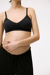 MAMA Seamless Padded Cotton-Blend Nursing Bra