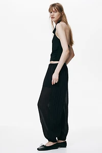 Crinkled Balloon-Leg Pants