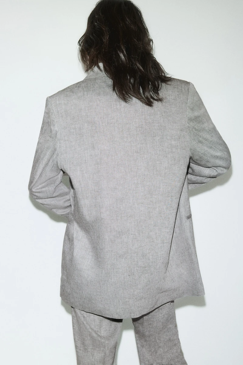 Linen-Blend Blazer