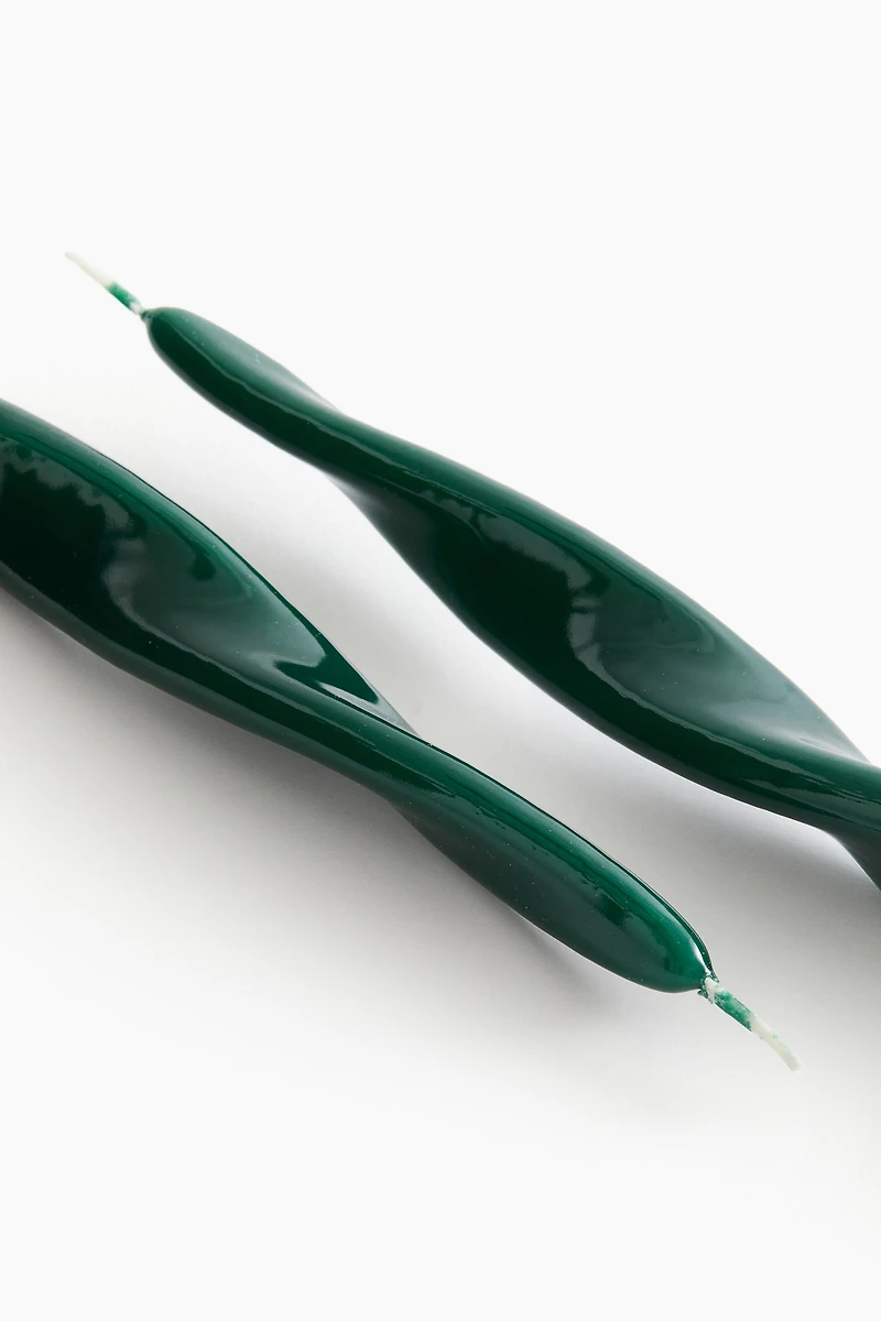 Lot de 2 bougies effilées en spirale