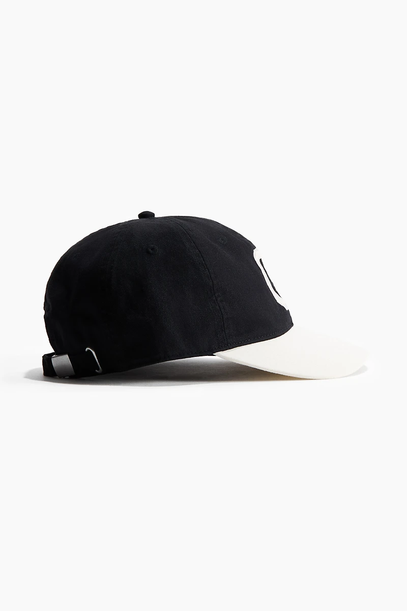 Cotton Cap with Embroidered Motif