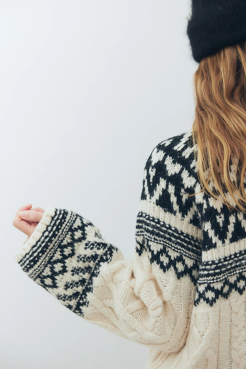Jacquard-Knit Sweater